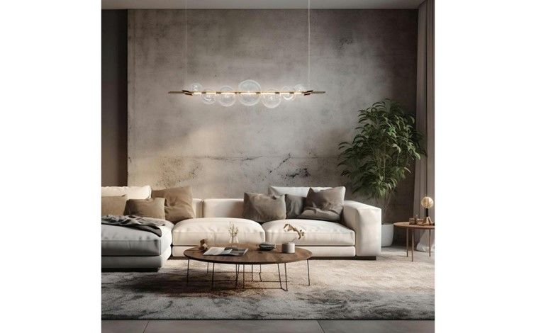 Lampa Wisząca ECHO 140 Złoty/Transparentny