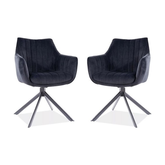 Zestaw 2x Krzesło AZALIA Velvet Czarny/Czarny Bluvel 19