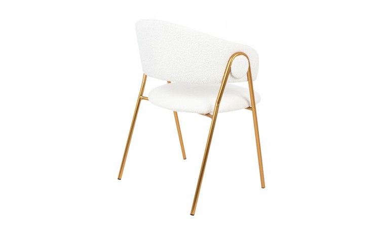 Krzesło VERSO BOUCLE Biały/Złoty