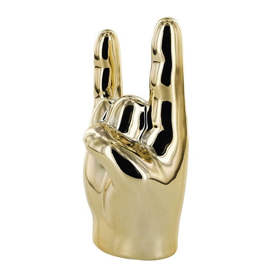 Dekoracja/Figurka Dłoń ROCK AND ROLL Palec Złoty