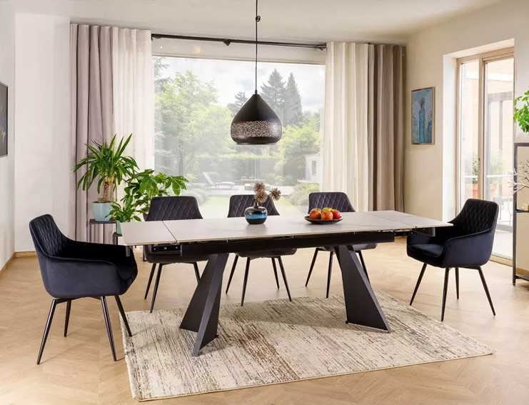 Stół Rozkładany LACONI (160-240)x90 Biały/Czarny Mat