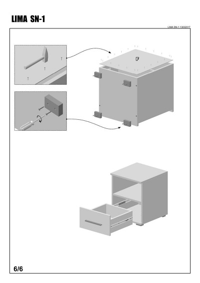 Szafka Nocna LIMA SN1 Dąb Sonoma/Biały