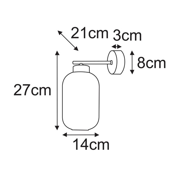 Kinkiet FADIGA K-5747 Bursztynowy/Czarny