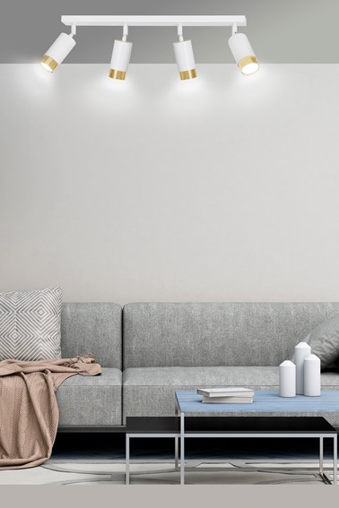 Lampa Sufitowa HIRO 4 Biały/Złoty