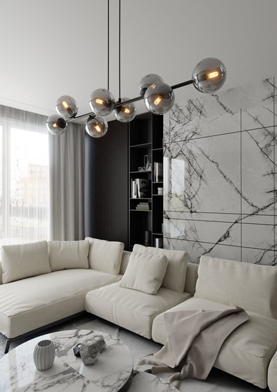 Lampa Wisząca ROSSI 8 Czarny/Grafitowy