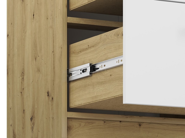 Komoda FINI 06 Biały/Szary/Dąb