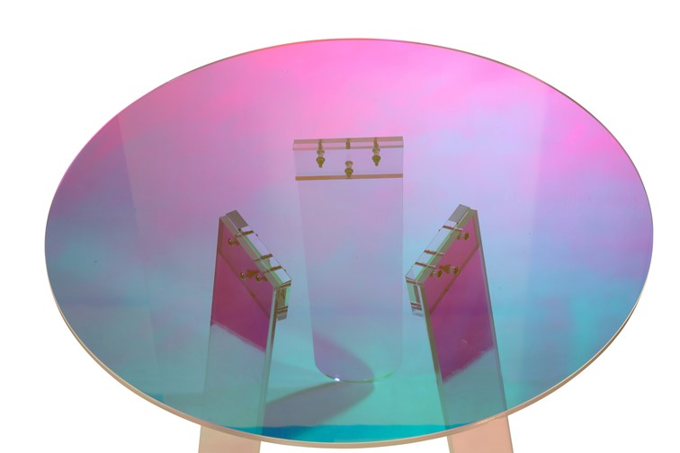 Stolik MODIG M75-60 fi60 Wielokolorowy/Transparentny