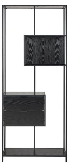 Regał SEAFORD II z Szufladami Czarny