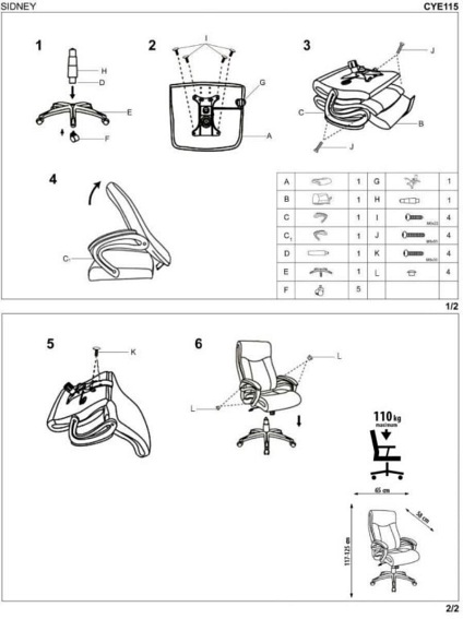 SIDNEY fotel gabinetowy czarny