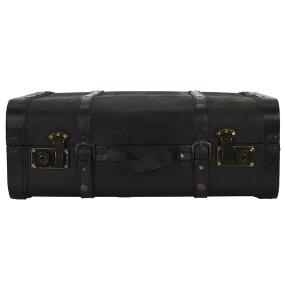 Zestaw 2 Dekoracyjnych Kufrów VINTAGE Czarne