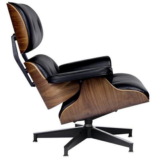 Fotel Szeroki LOUNGE HM PREMIUM  Czarny/Orzech