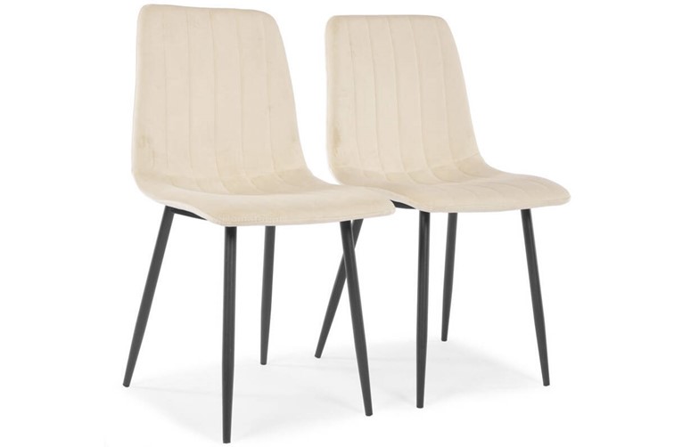 Krzesło SOFIA Welur Czarny/Beżowy