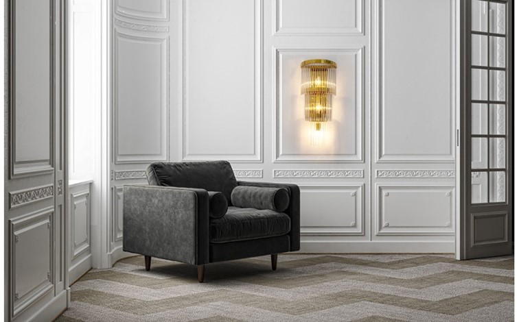 Lampa Ścienna ESTRO Złoty/Transparentny