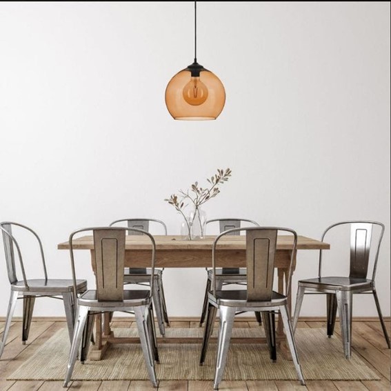 Lampa Wisząca MADEIRA 1L Czarny/Brązowy