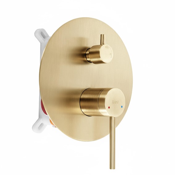 Zestaw Natryskowy Podtynkowy FOSS CLIF + BOX Złoty Szczotkowany