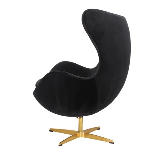 Fotel JAJO Velvet Czarny/Złoty