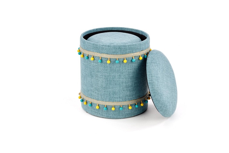 Zestaw 2 Puf Grado 38x44 Jasny Niebieski