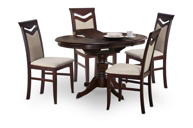 Stół Rozkładany WILLIAM (90-120)x90 Ciemny Orzech