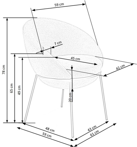 Krzesło K482 Czarny/Beżowy