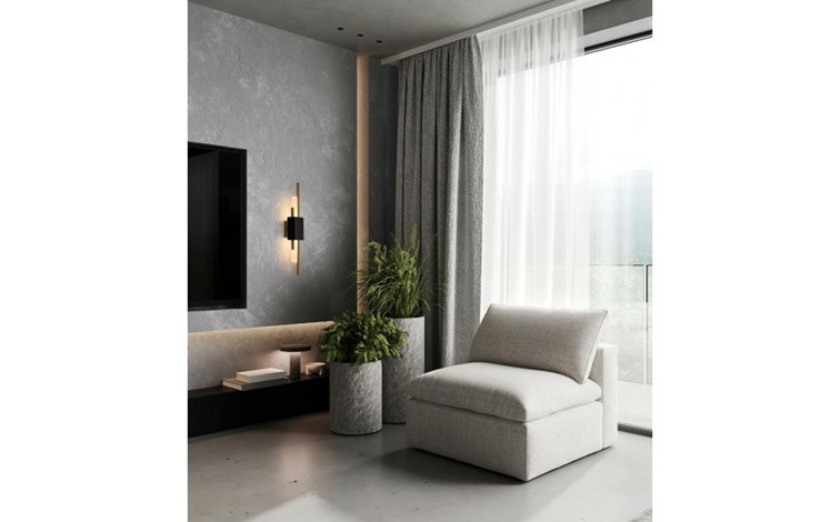 Lampa Ścienna EVANS Czarny/Złoty