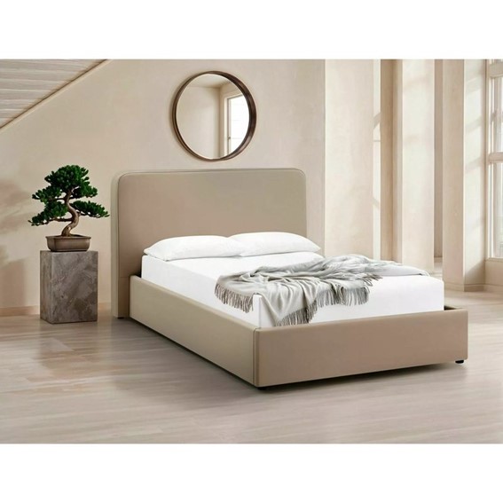 Łóżko LUMIA Velvet 140x200cm Ciemny Beżowy