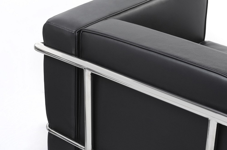 Fotel SOFT LC2 Czarny Skóra Naturalna