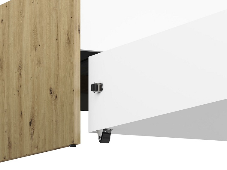 Łóżko FINI 09 Biały/Szary/Dąb