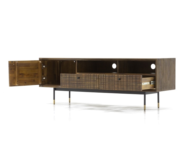 Komoda RTV MAZE L01-160 45x160x55 Czarny/Brązowy