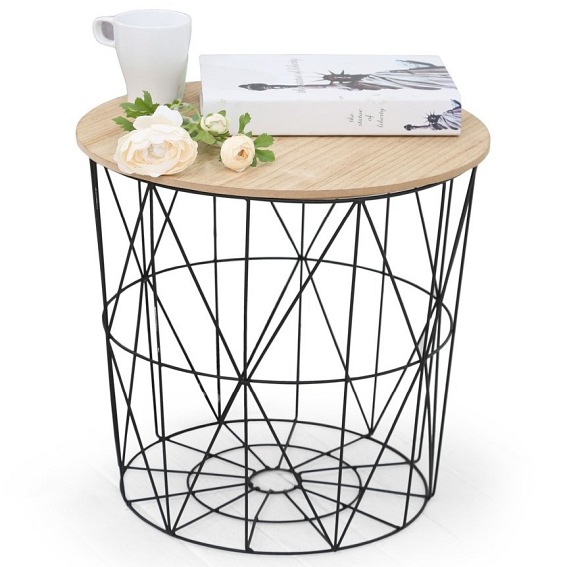 Ława MARIFFA fi42 Czarny/Naturalny