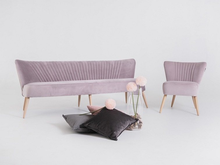 Sofa 3 os. Harry 180x65x72 Owoc Lychee/Naturalny