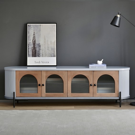 Komoda RTV STILIG ST382 Szary/Brązowy