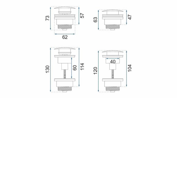 Syfon Umywalkowy z Korkiem KLIK-KLAK Miedź