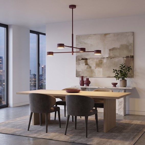Lampa Sufitowa NATSU 4 Burgundowy