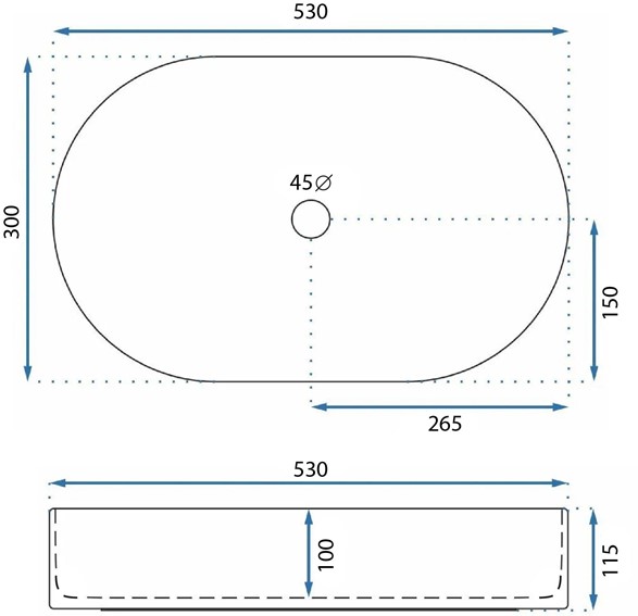 Umywalka Nablatowa LAYLA 50 Biały