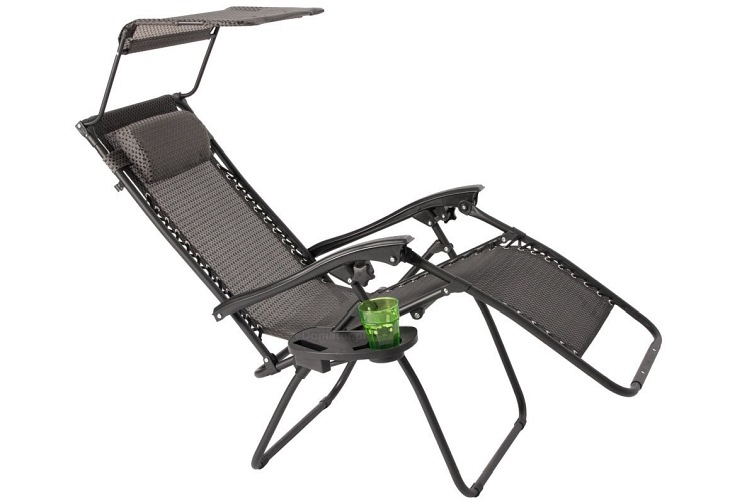 Leżak Ogrodowy z Daszkiem Zero Gravity Aruba Grafit