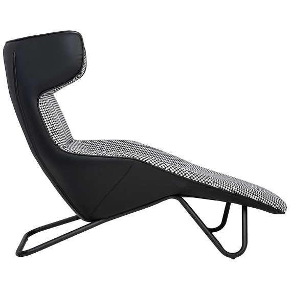 Leżanka Vita 130x75x100 Czarny/Biały