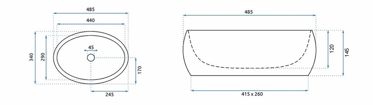 Umywalka Nablatowa LINDA Biały