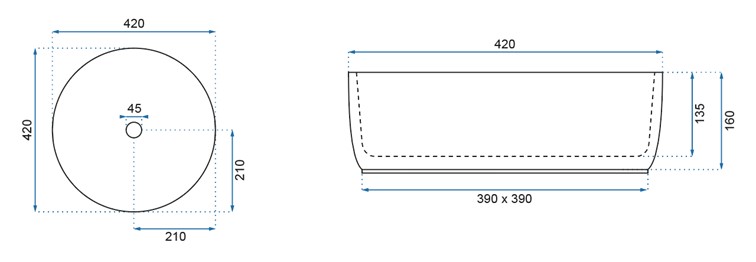 Umywalka Nablatowa HELENA Biały/Złoty