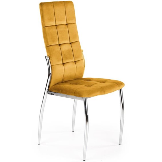 Krzesło K416 Velvet Chrom/Musztardowy