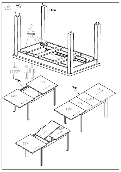 Stół Rozkładany TIAGO 2 (140-220)x80 Biały