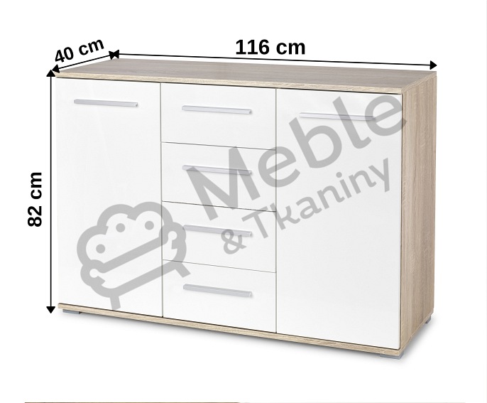Komoda LIMA KM-4 Dąb Sonoma/Biały