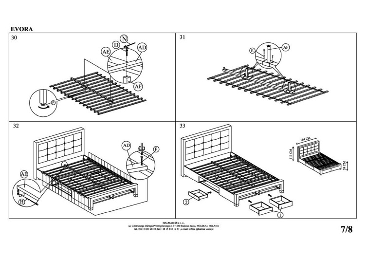 Łóżko EVORA 160x200 Beżowy
