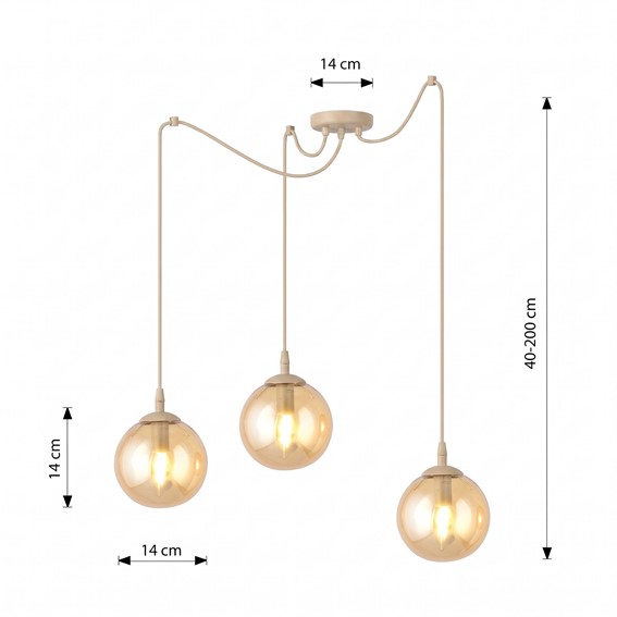 Lampa Wisząca GIGI 3 Beżowy/Miodowy