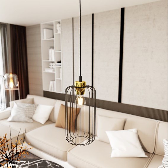 Lampa Wisząca VANDER 1 Czarny/Złoty