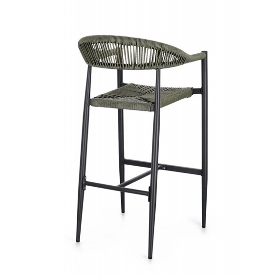 Krzesło Barowe Ogrodowe JANDIA Szary/Zielony
