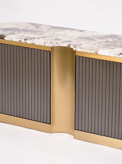 Komoda RTV STILIG ST916 Grafitowy/Złoty