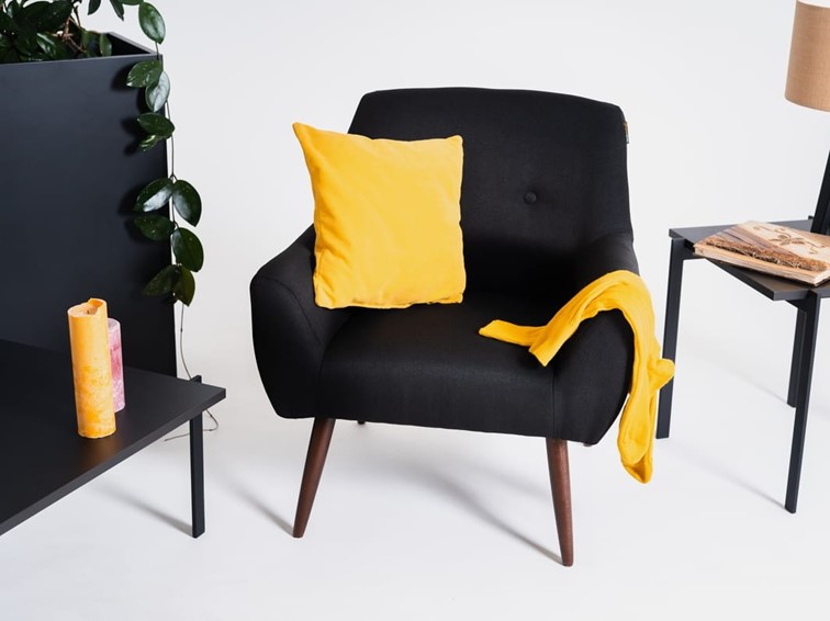 Fotel BETTY Czarny/Orzech