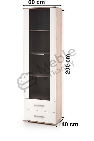 Witryna LIMA W-1 Biały/Sonoma