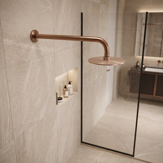 Ramię Do Deszczownicy Okrągłe JS-9021 40cm Miedź Szczotkowana