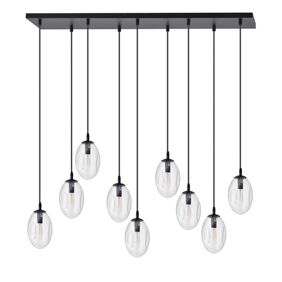 Lampa Wisząca ASTRAL 9 Czarny/Transparentny